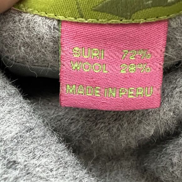Itala Testino Suri Alpaca Wool Super Soft Jacket Women’s Size L Gray Peru‎ - Picture 14 of 15